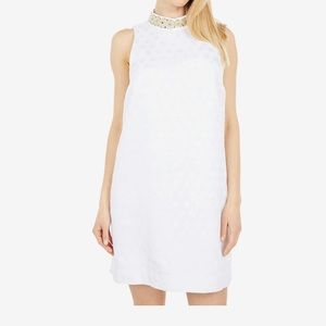 Lilly Pulitzer NWT dress - white dot color with gold embellished neck - size 6